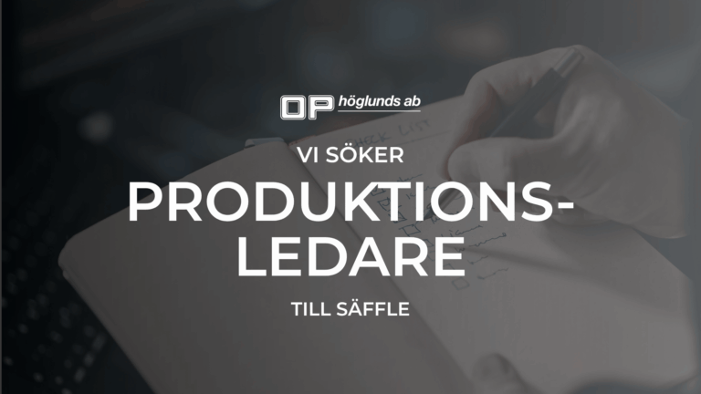 annonsbild söker produktionsledare i anvläggningen i Säffle. Bild på en hand som antecknar